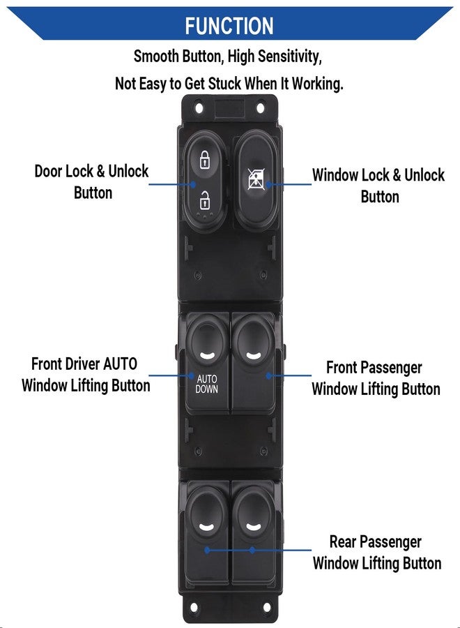 Obaee Master Window Switch Power Control Button Front Left Driver Side Compatible with 2011 2012 2013 2014 2015 2016 2017 Hyundai Accent, Replacement OEM 93570AP1R101, 93570-1R111, 1 Auto, 16 Pins - Image 3